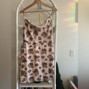 Sunday Best satin mini dress in pink paisley print size M